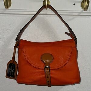 Lauren Ralph Lauren Orange Leather Shoulder Bag